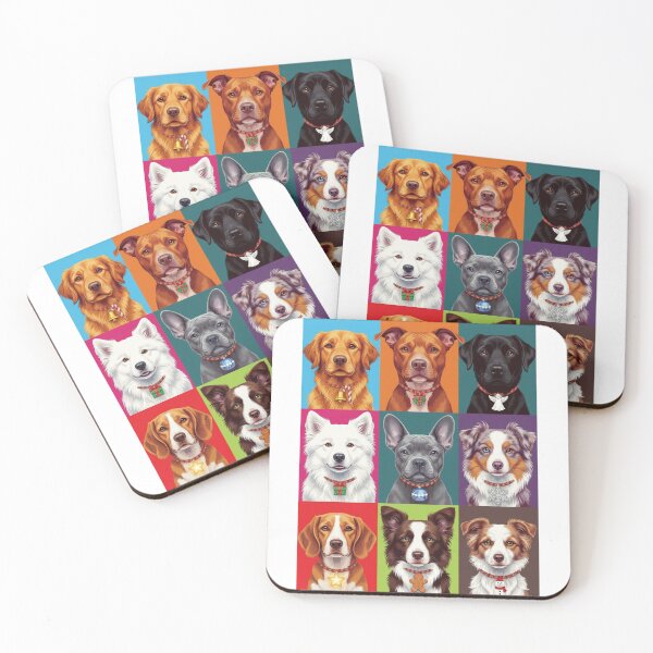 Item preview, Pop Art Christmas Animals – Festive Holiday Dogs designed and sold by digitalbitcraft.