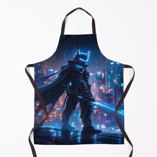 Item preview, Cyberpunk Night Vigilante – Neon Samurai Hero in Futuristic Cityscape designed and sold by FernandsOficial.