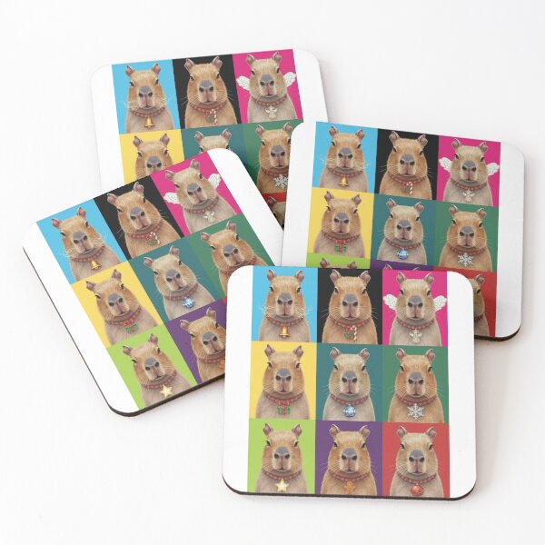 Item preview, Pop Art Christmas Animals – Festive Holiday Capybaras designed and sold by digitalbitcraft.