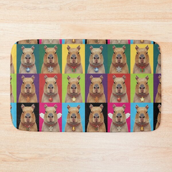 Item preview, Pop Art Christmas Animals – Festive Holiday Capybaras designed and sold by digitalbitcraft.