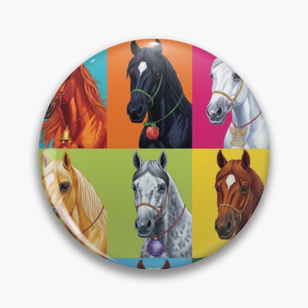 Item preview, Pop Art Christmas Animals – Festive Holiday Horses designed and sold by digitalbitcraft.