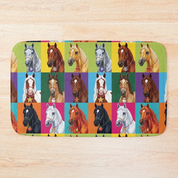 Item preview, Pop Art Christmas Animals – Festive Holiday Horses designed and sold by digitalbitcraft.