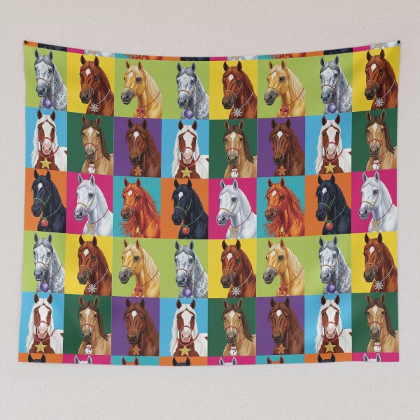 Item preview, Pop Art Christmas Animals – Festive Holiday Horses designed and sold by digitalbitcraft.