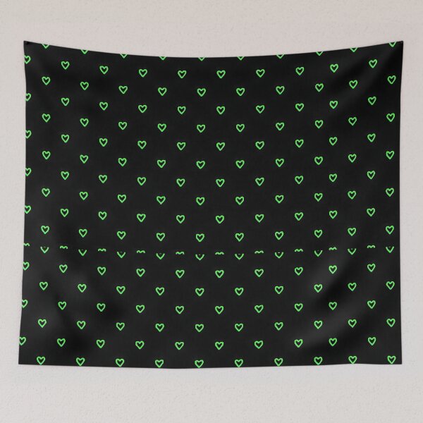 Item preview, Neon Green Hearts on Black designed and sold by SassyArtistry.