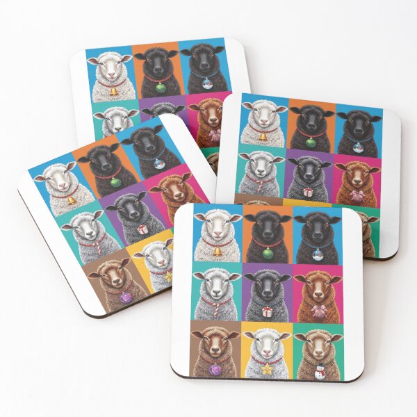 Item preview, Pop Art Christmas Animals – Festive Holiday Sheeps designed and sold by digitalbitcraft.