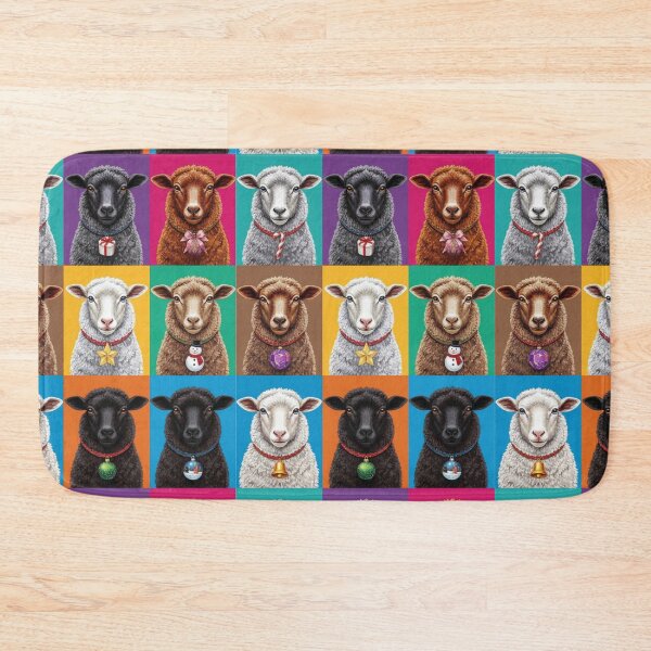 Item preview, Pop Art Christmas Animals – Festive Holiday Sheeps designed and sold by digitalbitcraft.