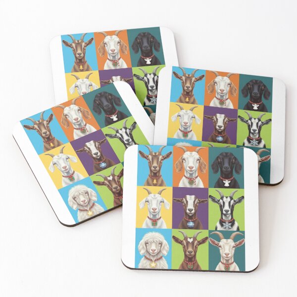 Item preview, Pop Art Christmas Animals – Festive Holiday Goats designed and sold by digitalbitcraft.