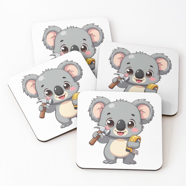 Item preview, Cute Kawaii Chibi Koala with Hammer & Measuring Tape – Adorable DIY Tool Sticker designed and sold by WerkstattWitz.