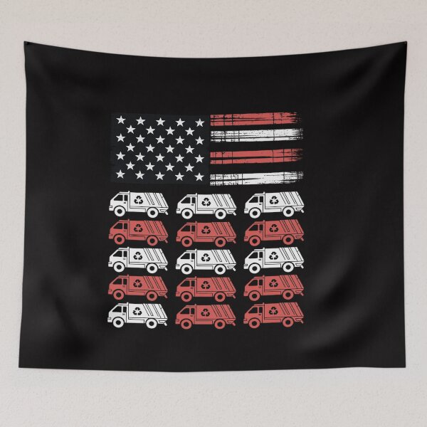 Item preview, Garbage Truck USA American Flag Patriotic Men Women Boys designed and sold by ConceptThena.