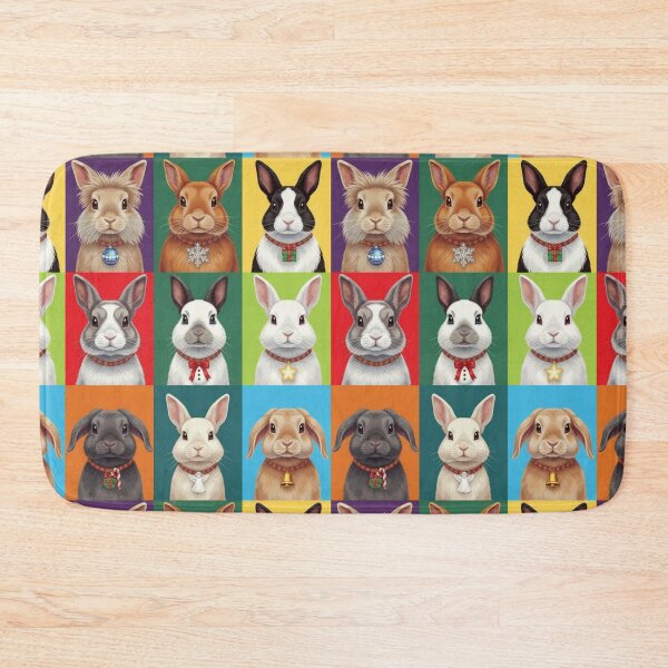 Item preview, Pop Art Christmas Animals – Festive Holiday Rabbits designed and sold by digitalbitcraft.