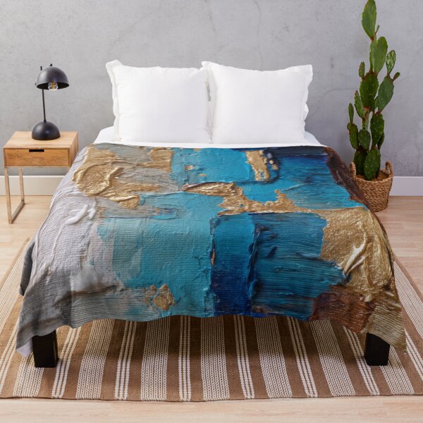 Item preview,   Blue, Golden, And Cream Sky Impasto-Style Abstract designed and sold by DEC02.