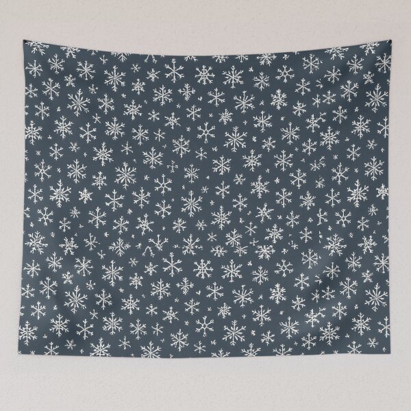 Item preview, White Snowflakes on Dark Blue designed and sold by SassyArtistry.