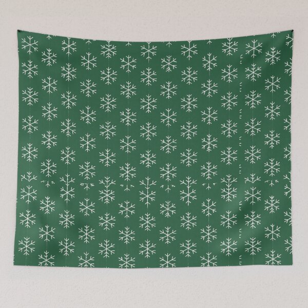 Item preview, White Snowflakes on Forest Green designed and sold by SassyArtistry.