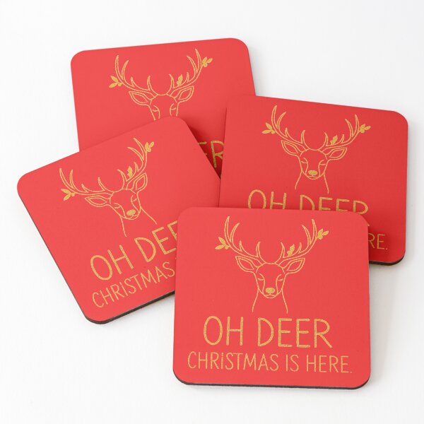 Item preview, OH DEER CHRISTMAS IS HERE (Gold Metallic Design) designed and sold by Brickroad Dsigns.