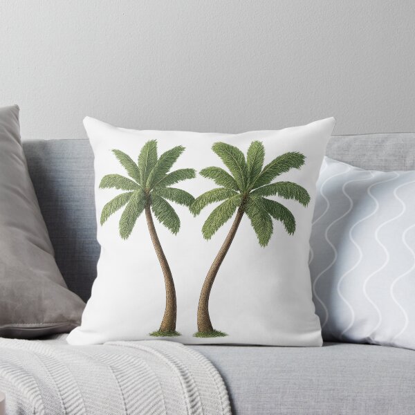 Item preview, Twin Curved Palm Trees – Tropical Realistic Illustration designed and sold by LOSCOLIS.