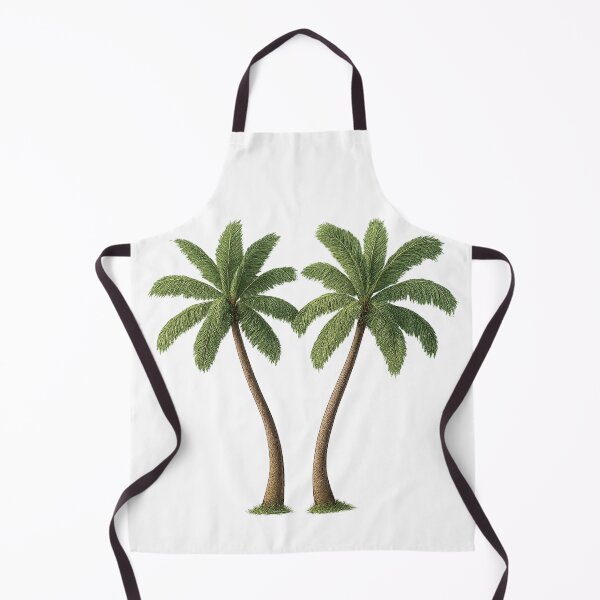 Item preview, Twin Curved Palm Trees – Tropical Realistic Illustration designed and sold by LOSCOLIS.