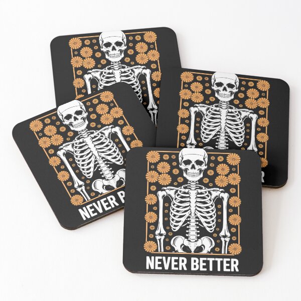 Item preview, Never Better Skeleton Floral Skull Halloween Women Men designed and sold by EntroRhim.