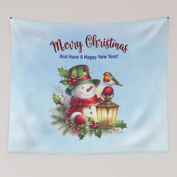 Item preview,  Magical Snowman With Christmas Lantern – Merry Christmas & Happy New Year designed and sold by MysticOzzy.