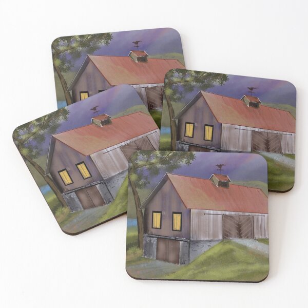 Item preview, Red-Roof Barn by the Meadow at Dusk designed and sold by TheDavidCarnes.