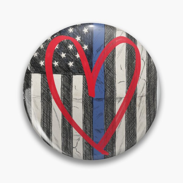Item preview, Police Flag with a Red Heart designed and sold by Jumbled Mind.