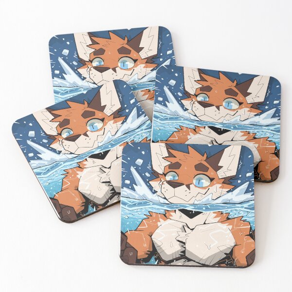 Item preview, Surprised Orange Fox Swimming In Ice Water designed and sold by KaMow.