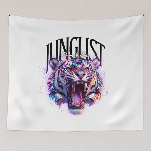 Item preview, JUNGLIST  - Tooth Tiger Dnb (Black)  designed and sold by Discothreadz.