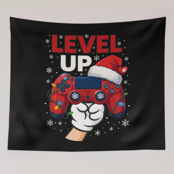 Item preview, Level Up Gamer Christmas Controller Santa Hat Gamer Boys designed and sold by DrawHandArt.