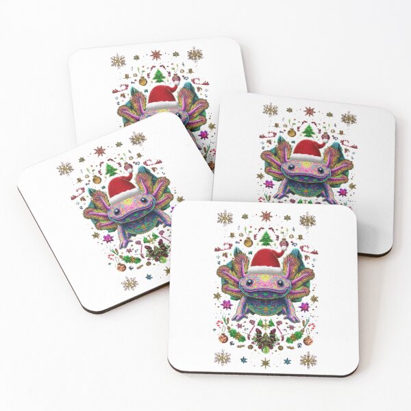 Item preview, Vibrant Psychedelic Axolotl Christmas Design – Cute Kawaii Santa Axolotl – Festive Holiday Art designed and sold by MadeByACJ.