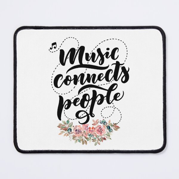 Item preview, Music Connects People slogan, pink flowers designed and sold by PalomaHealing24.