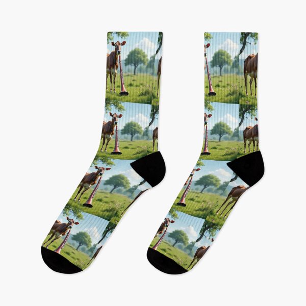 Item preview, Countryside Melody – Cow and Bassoon Illustration designed and sold by TreatLLC.