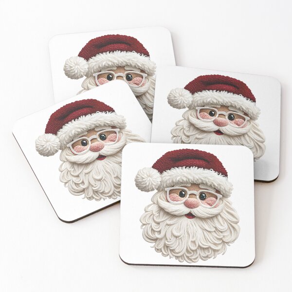 Item preview, Embroidered Santa Claus with Glasses and Snowflakes | Textured Christmas Design designed and sold by Polarisofficial.