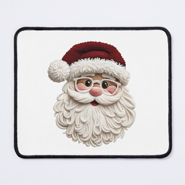 Item preview, Embroidered Santa Claus with Glasses and Snowflakes | Textured Christmas Design designed and sold by Polarisofficial.