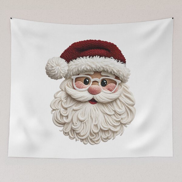 Item preview, Embroidered Santa Claus with Glasses and Snowflakes | Textured Christmas Design designed and sold by Polarisofficial.