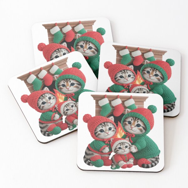 Item preview, Christmas Kitten Family in Point | Cozy Christmas Kittens designed and sold by Polarisofficial.