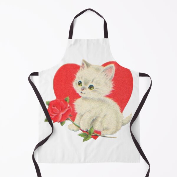 Item preview, Vintage cat with rose and heart  designed and sold by Pixiedrop.
