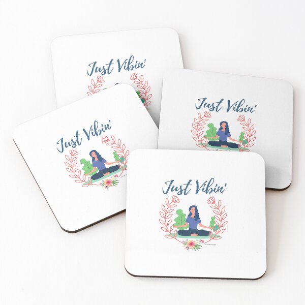 Item preview, Just Vibin' slogan in blue with flowers designed and sold by PalomaHealing24.