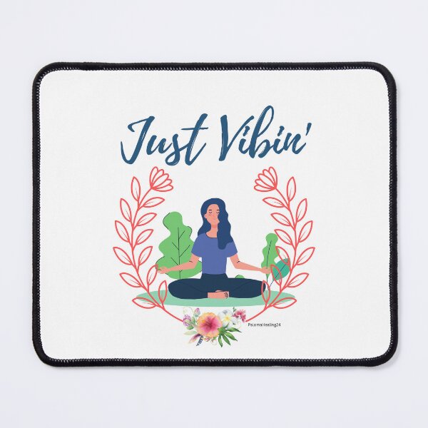 Item preview, Just Vibin' slogan in blue with flowers designed and sold by PalomaHealing24.