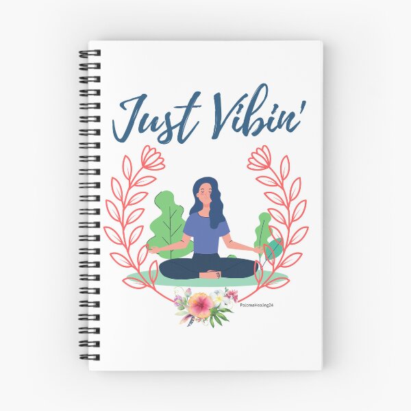 Item preview, Just Vibin' slogan in blue with flowers designed and sold by PalomaHealing24.