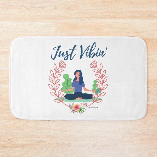 Item preview, Just Vibin' slogan in blue with flowers designed and sold by PalomaHealing24.