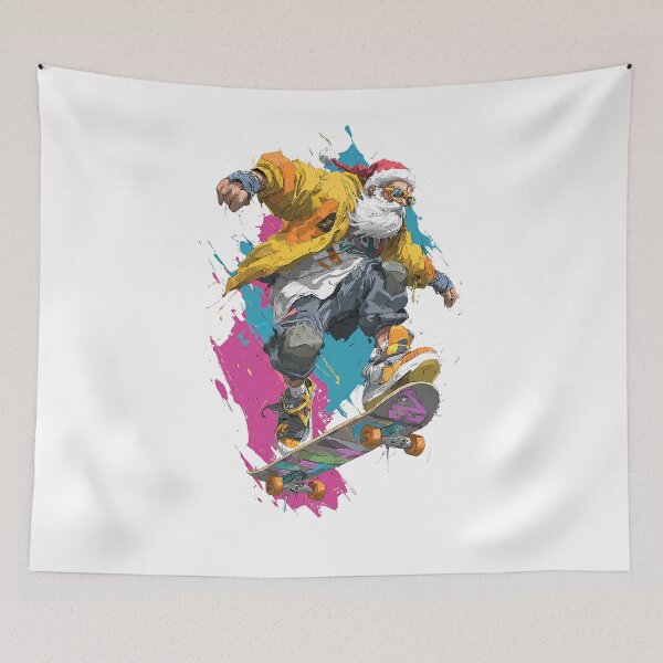Item preview, Extreme Santa on Skateboard designed and sold by Rafael Branco.