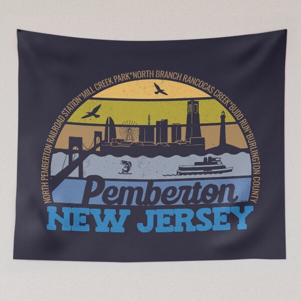 Item preview, Pemberton New Jersey Sunset Retro Vintage Local Pride Logo designed and sold by CRHPOD20.