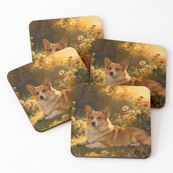 Item preview, Corgi in the Flowers I designed and sold by silvercalico.