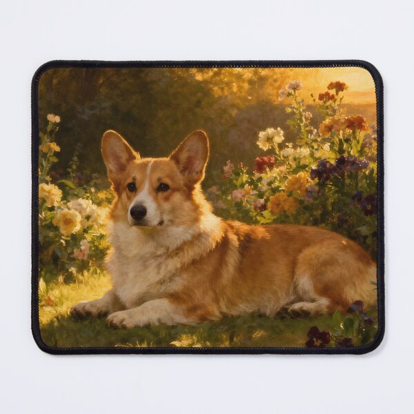 Item preview, Corgi in the Flowers I designed and sold by Silver Calico Studio.