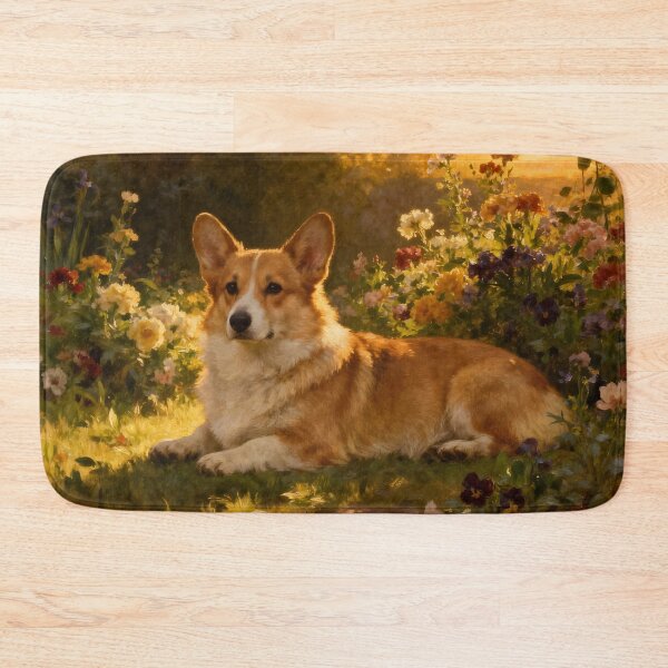 Item preview, Corgi in the Flowers I designed and sold by Silver Calico Studio.