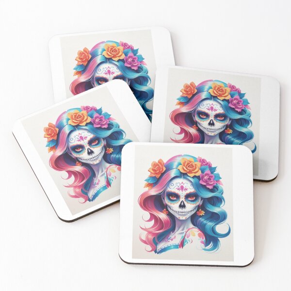 Item preview, Colourful Catrina pinup girl Sugar skull designed and sold by BellaAbreu8.