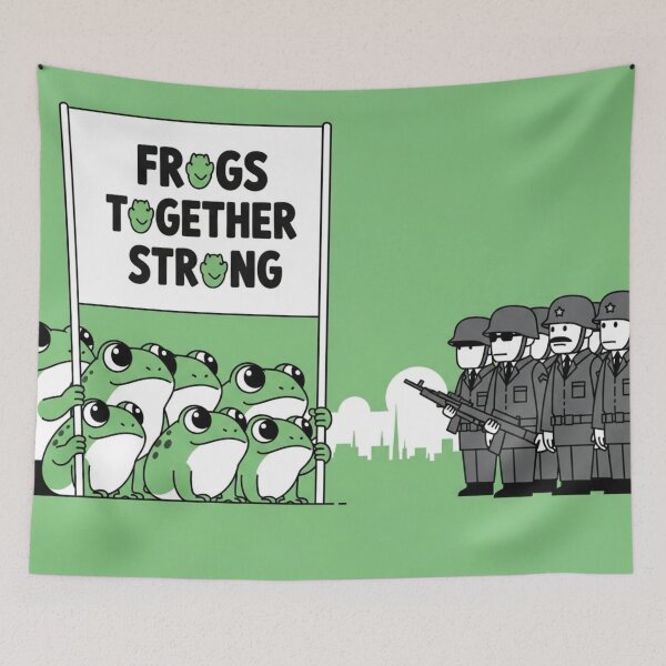 Item preview, Amphibian Solidarity: Frogs Against Fascism designed and sold by DracosFire.
