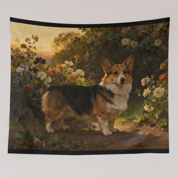 Item preview, Corgi in the Flowers III designed and sold by silvercalico.