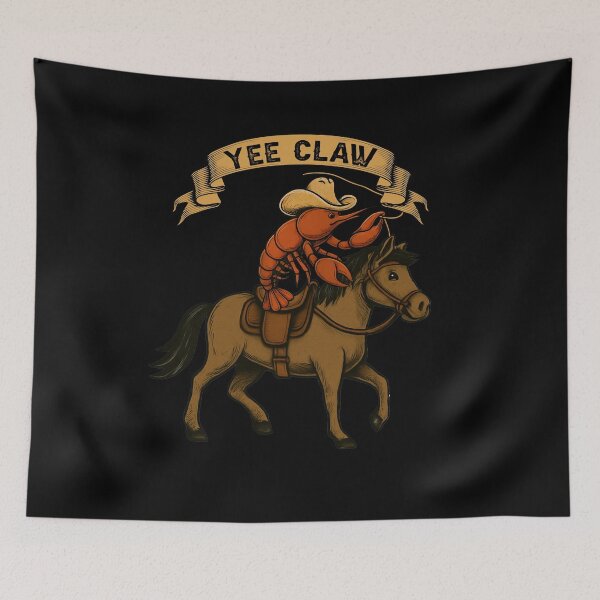 Item preview, Yee Claw Cowboy Crawfish Horse Tee designed and sold by TinaMDedrick.