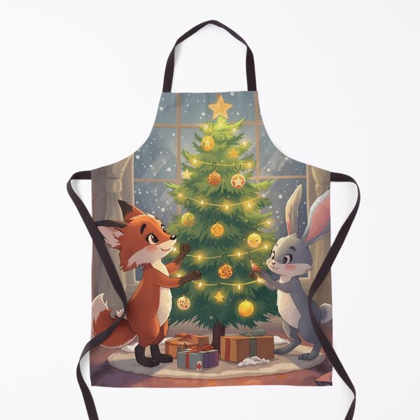 Item preview, Fox & Bunny’s Festive Tree Decorating Time designed and sold by WildlifeWhimsy.