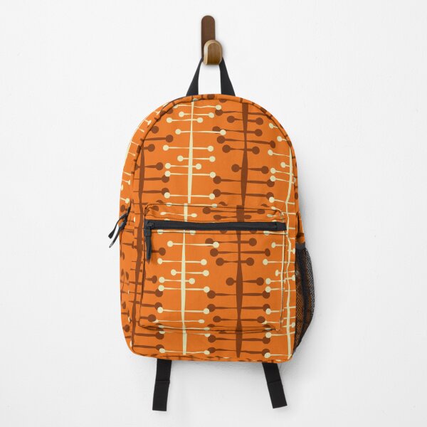 Item preview, Mid Century Modern Orange & Rust Atomic Linear Pattern designed and sold by RetroMaggie.